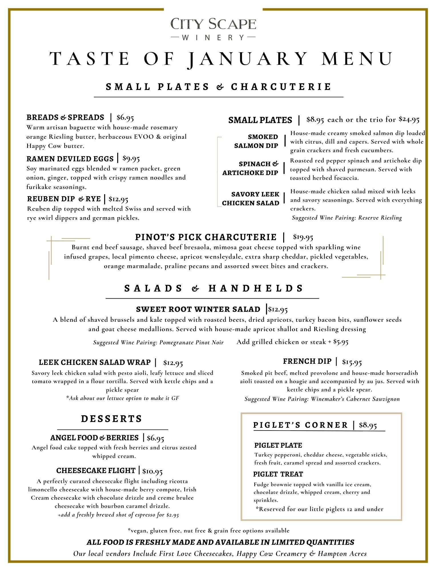 January Menu