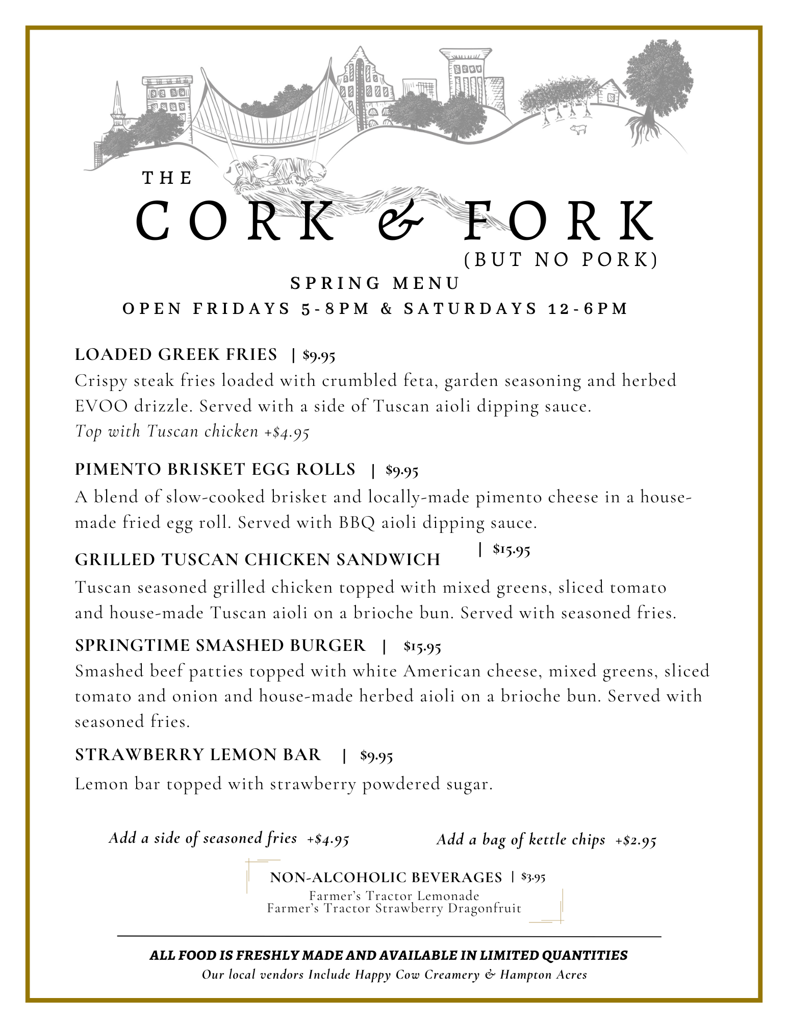 Spring Food Truck Menu