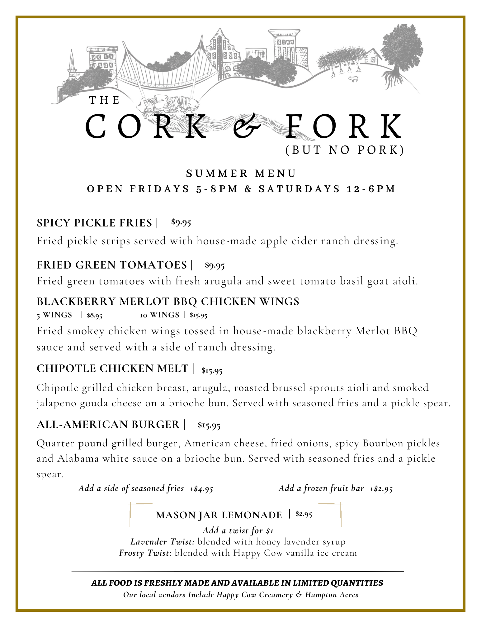 Summer Food Truck Menu Updated