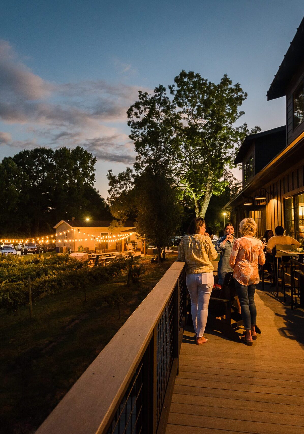 Beautiful outdoor evening event at City Scape Winery.